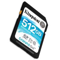 金士顿(Kingston)512GB SD卡 读90MB/s写45MB/s V30 U3 CLASS 10高速相机存储卡