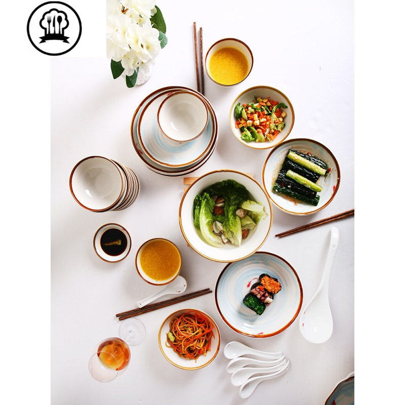 敬平jingping厨房餐具套装56头盘子碗碟套装家用组合简约中餐餐具整套