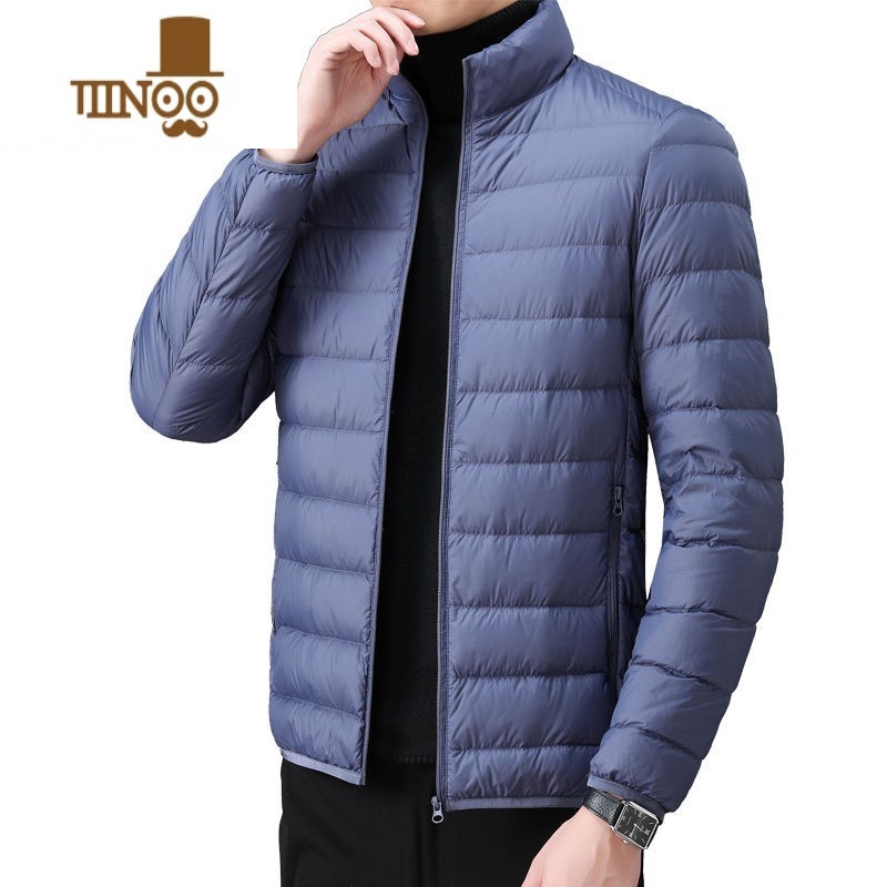 YANXU冬季轻薄款羽绒棉服男短款大码休闲立领保暖上衣爸爸男装棉衣外套高清大图