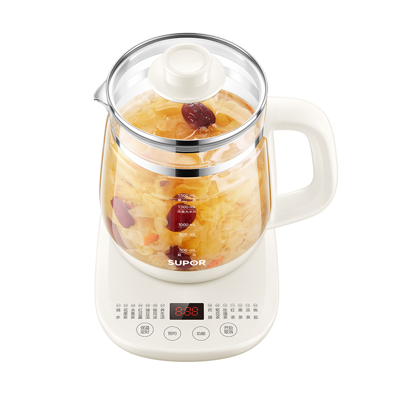 苏泊尔SUPOR智能养生壶SW-15Y23底盘加热高硼硅玻璃预约功能轻奢设计高清大图