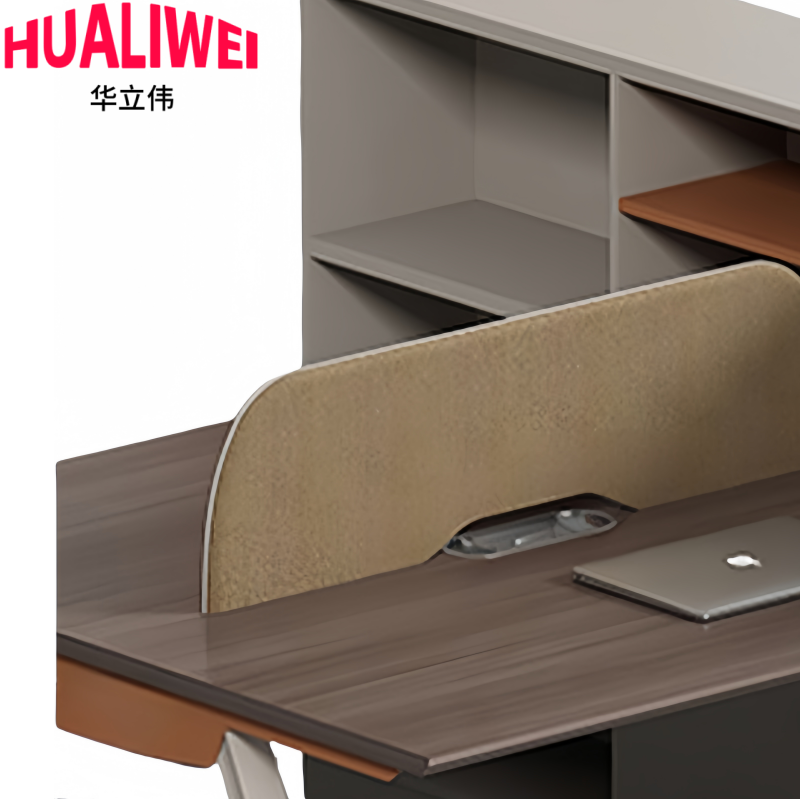 华立伟屏风办公桌六人位张高清大图