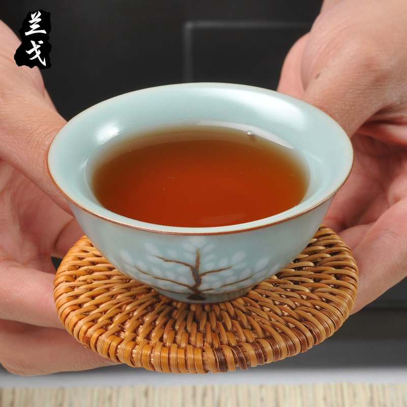 美帮汇功夫茶具茶道零配 套装老藤茶杯垫套装 手工编织杯垫茶壶垫高清大图