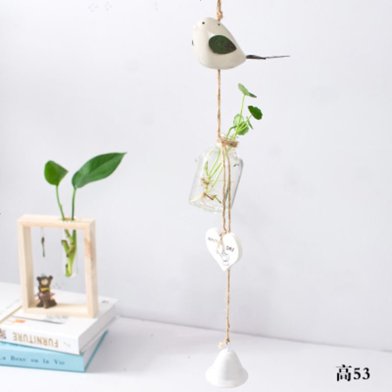 玻璃复古植物日式餐桌花瓶装饰品白色手绘插花盆栽小花粗陶青瓷迷你小花瓶家居装饰玻璃