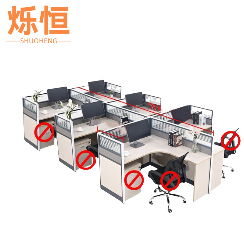 烁恒 办公桌 T型6人位 套高清大图