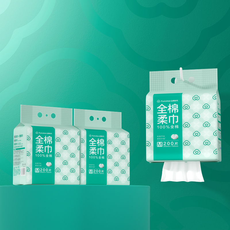 全棉时代 悬挂款棉柔巾200片*3包/箱高清大图