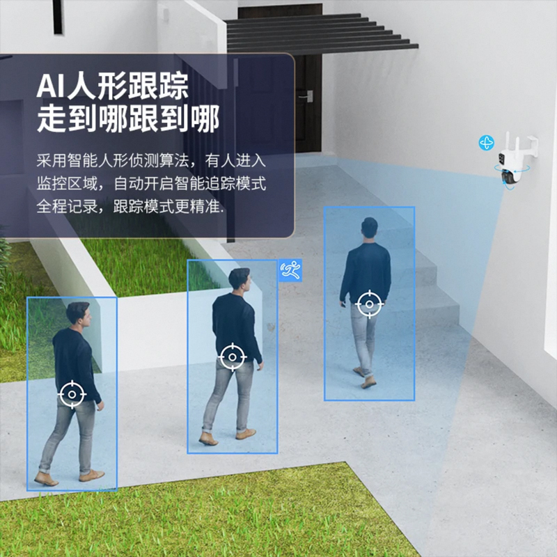 支持米家APP控制双镜头无线360度全景监控家用室外防水高清球机远程手机wifi全彩夜视摄像头无需网络远程监控已接入米家