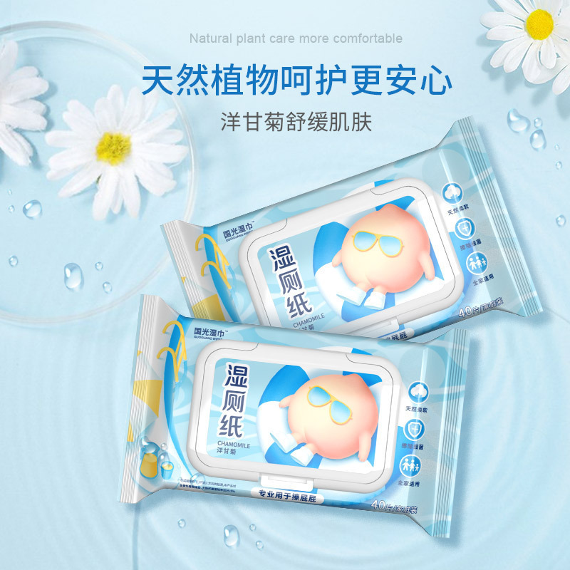 国光湿厕纸40片*5家庭实惠装私处卫生清洁擦屁股湿巾厕所如厕便携湿纸巾