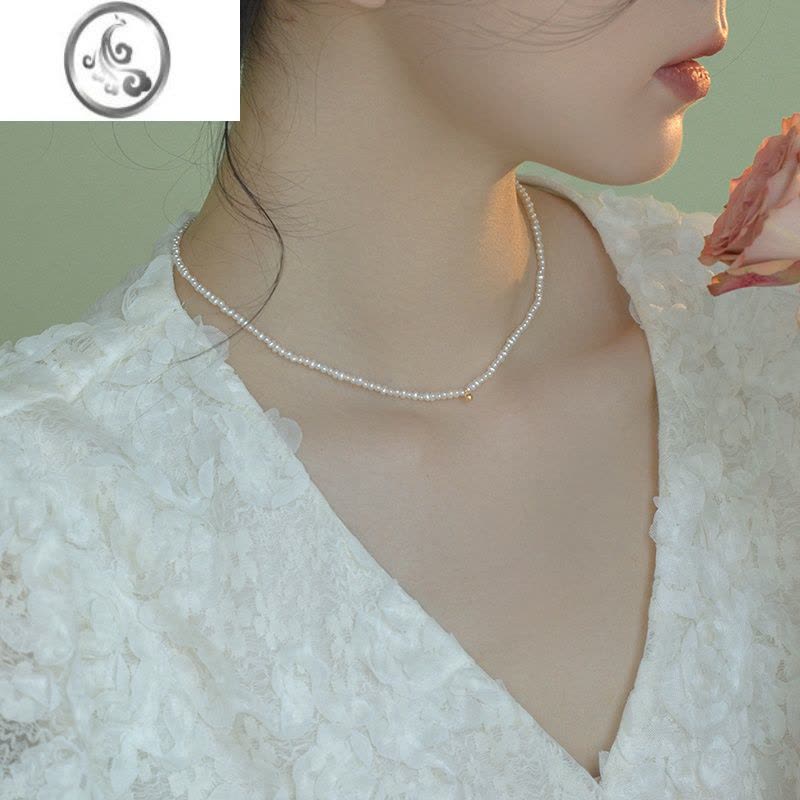 JiMi极细小baby珠珍珠小粒项链女轻奢小众夏季高级感锁骨链钟楚曦同款图片