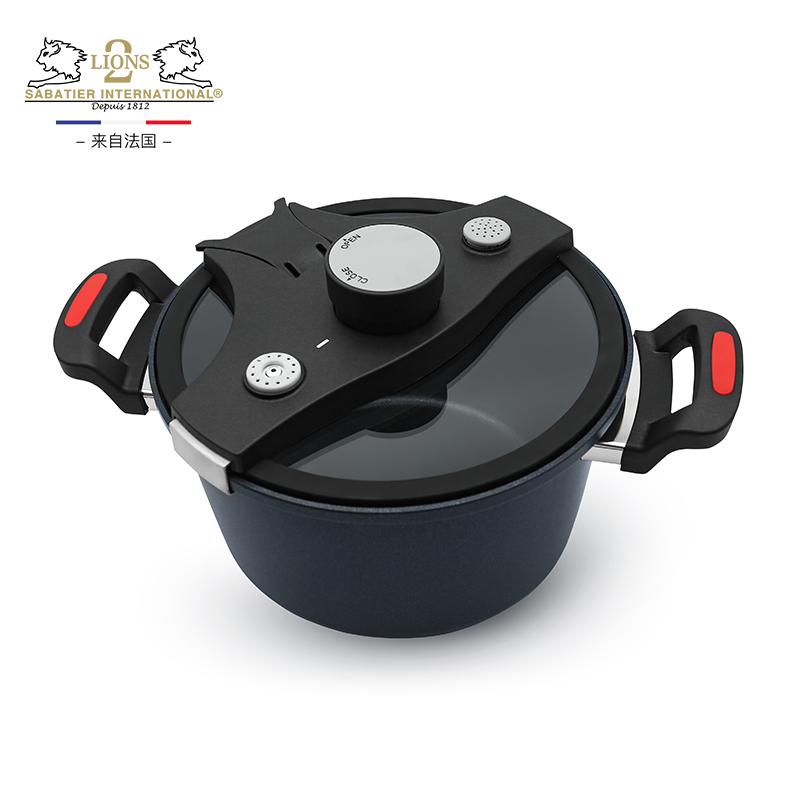 赛巴迪 POT-FAN-L24cm-Blue 法式蓝钻不粘微压锅24cm
