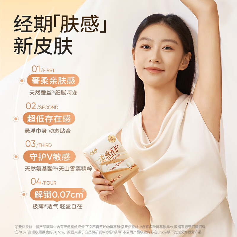 凸凸棉卫生巾日夜组合4包26片超薄瞬吸棉柔姨妈巾套装高清大图