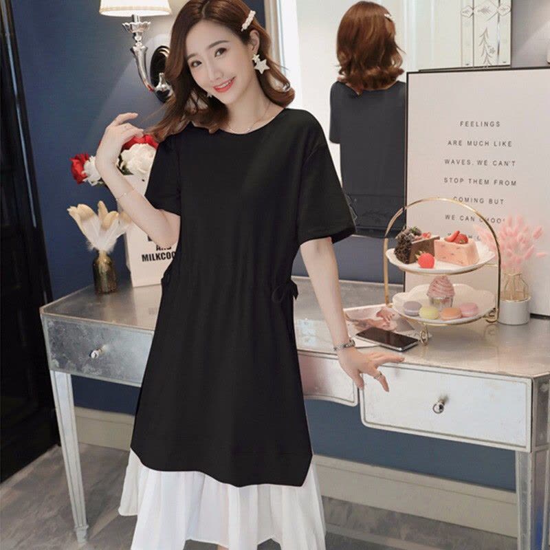 迪鲁奥(DILUAO)孕妇装夏装外出2021新款孕妇连衣裙中长款时尚潮妈孕妇裙子夏季宽松透气图片