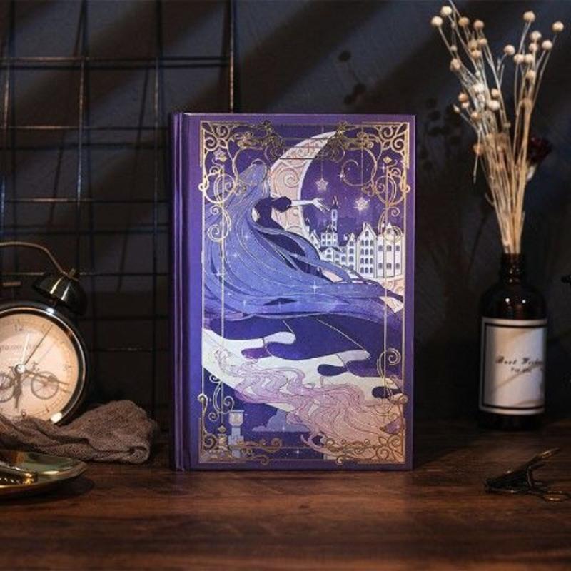 魔法城堡笔记本子手账本文艺复古精装本创意学生日记本A5简约手帐 魔法城堡（款一） 送中性笔+明信片