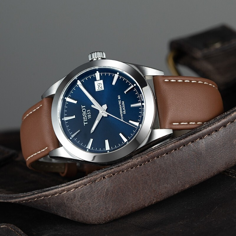 天梭(tissot)瑞士手表 风度系列 硅游丝自动机械表男 动力储备80小时