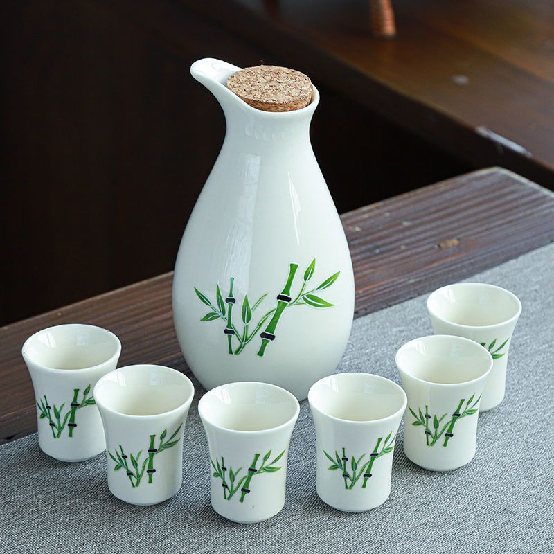 苏宁放心购陶瓷酒杯套装家用白酒杯小酒壶仿古分酒器醒酒具烈酒清酒蛊