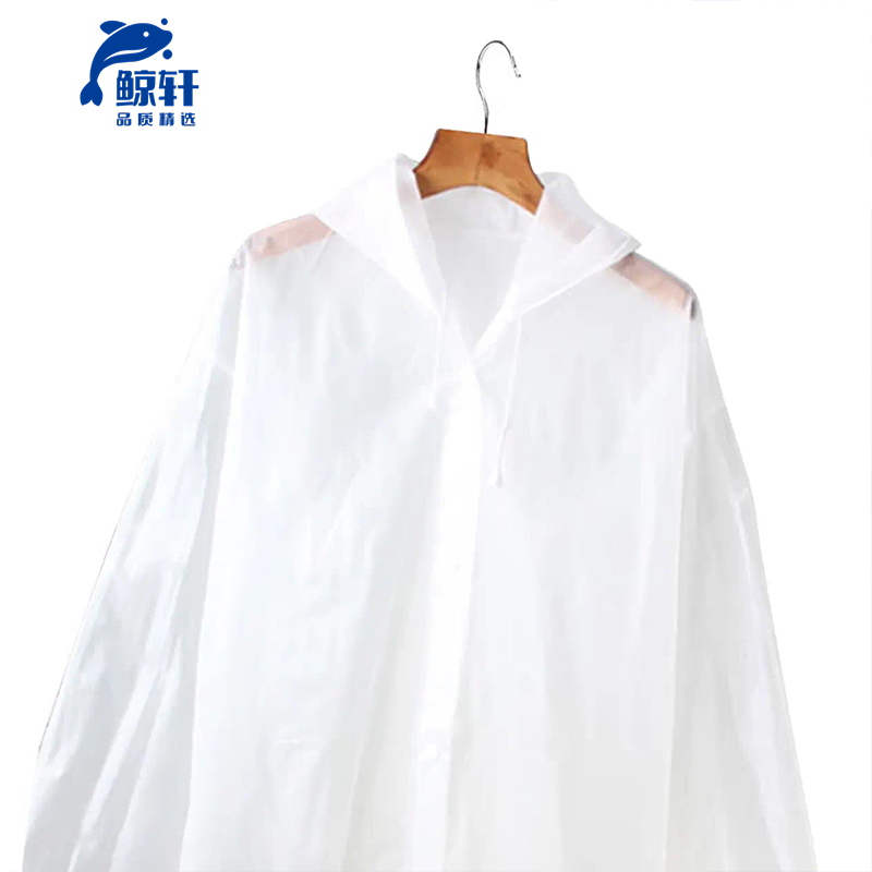 鲸轩 JX-120 长款均码一次性 雨衣 (计价单位:件) 白色高清大图