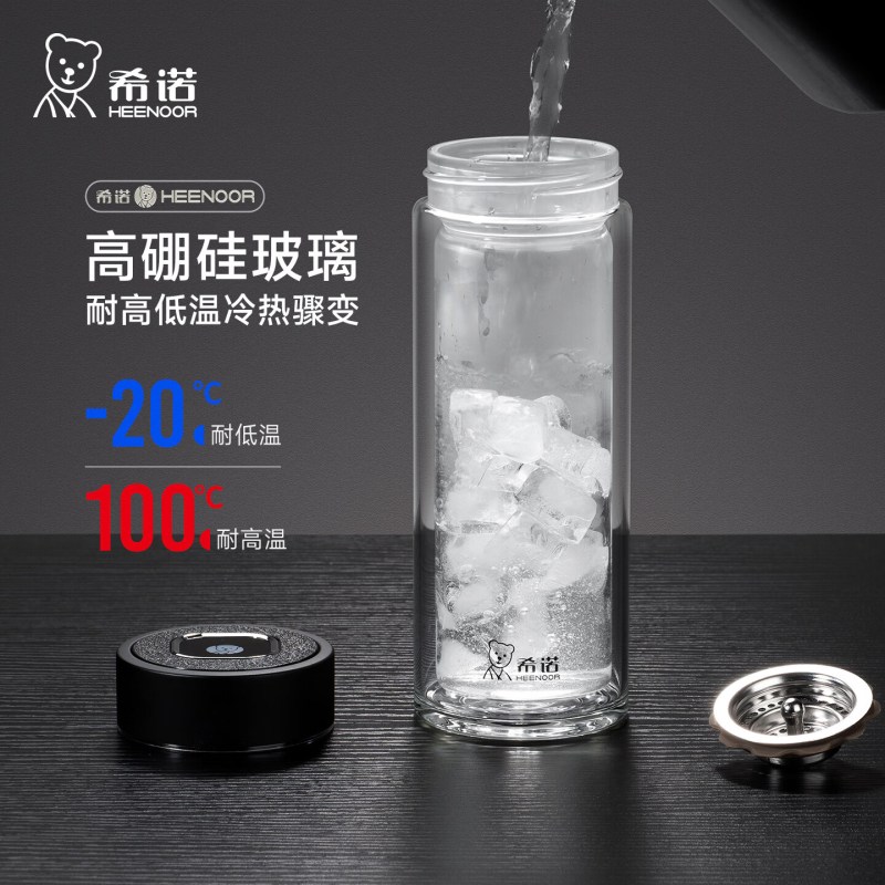 希诺 双层玻璃杯水杯高清大图