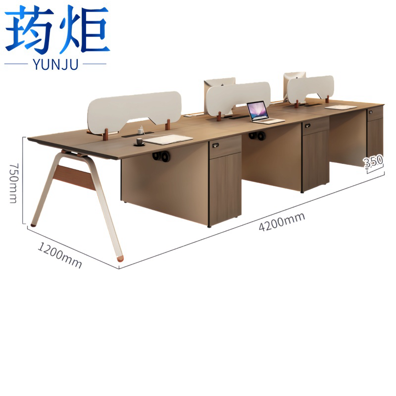 荺炬职员桌六人位张高清大图