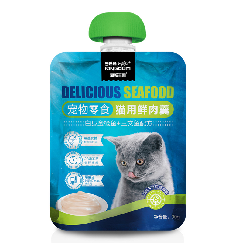 Sea Kingdom 猫用金枪鱼+三文鱼鲜肉羹90g