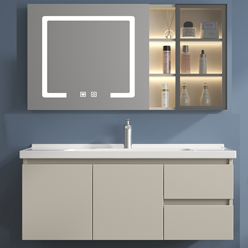 它墅智能浴室柜组合镜柜卫生间洗手洗脸一体陶瓷盆柜洗漱台卫浴柜60