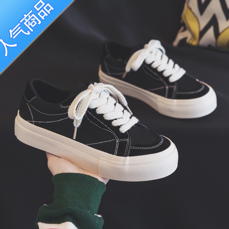 SUNTEK夏季绿色红色帆布鞋女款2023新款夏款百搭板鞋布鞋球鞋单鞋配裙子高清大图