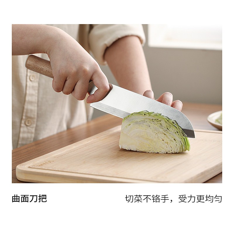 素味菜刀家用厨房刀具切片刀女士切菜切肉刀辅食刀超快锋利 切片刀高清大图