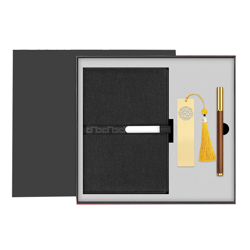 思唯美 商务节庆实用 长扣本+铜书签+檀木中性笔 颜色备注