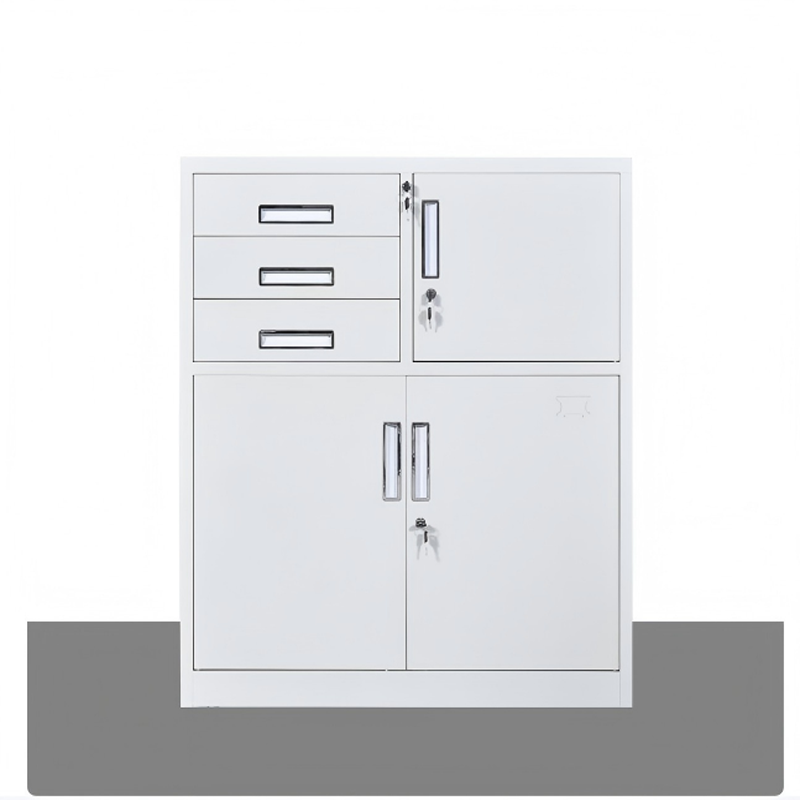 祥丰瑞和文件柜矮柜铁皮柜办公档案资料柜储物柜带锁抽屉柜单节中二斗下节 偏三保下节柜 0.6mm