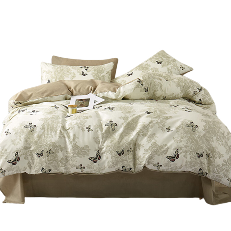 雅鹿 YLT2306 全棉斜纹印花四件套 福气蝶蝶(单位:套)