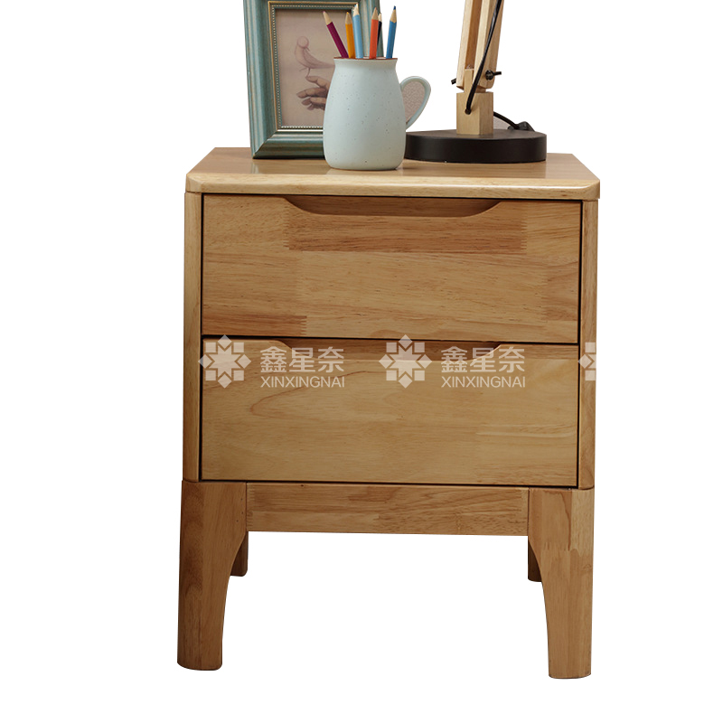 鑫星奈XXN4030705实木床头柜简约床边柜子收纳柜储物柜 双抽款