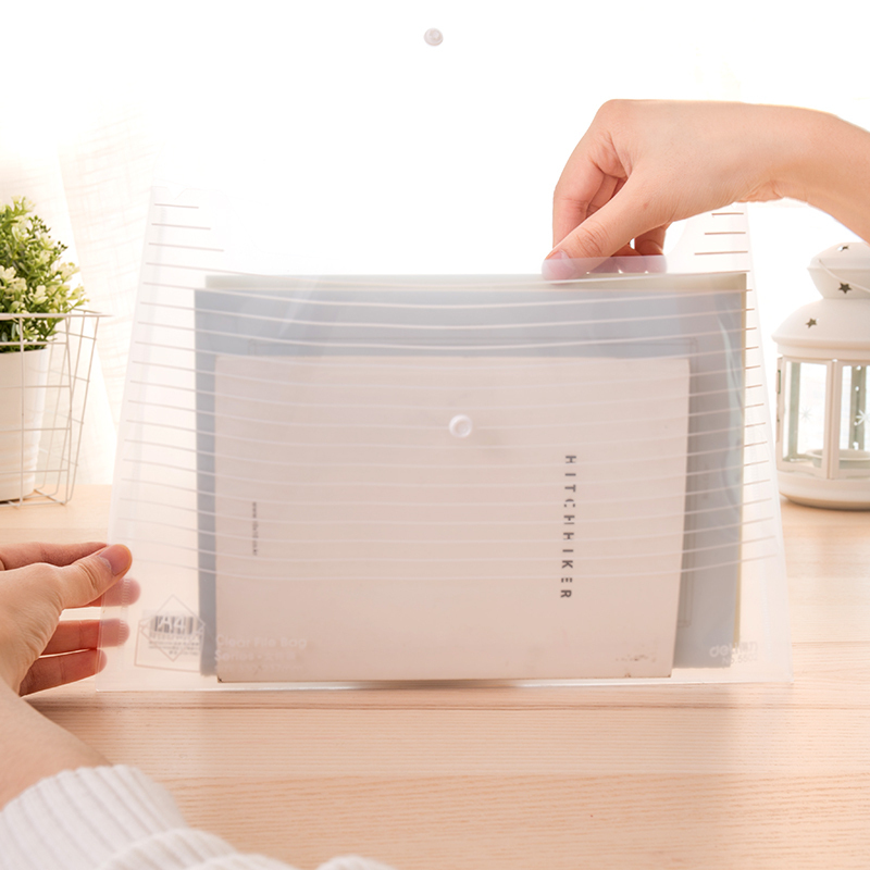 得力 A4加厚镜面文件袋 透明按扣档案袋资料袋 5501 20只装高清大图