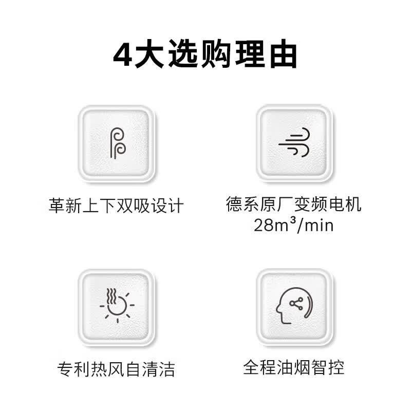 博世DXB22E941W [8系T8智享款]上下双吸厨房家用抽油烟机 净吸28立方大吸力 内外易清洁 智能高清大图