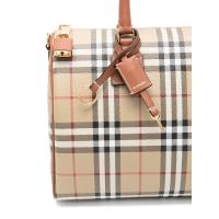 博柏利(BURBERRY)女士单肩包时尚格纹拼接连帽手提斜挎包百搭配件