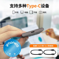 三星(SAMSUNG) 1TB Type-c USB 3.2 移动固态硬盘(PSSD) T7 灰色 NVMe传输速度1050MB/s 超薄时尚