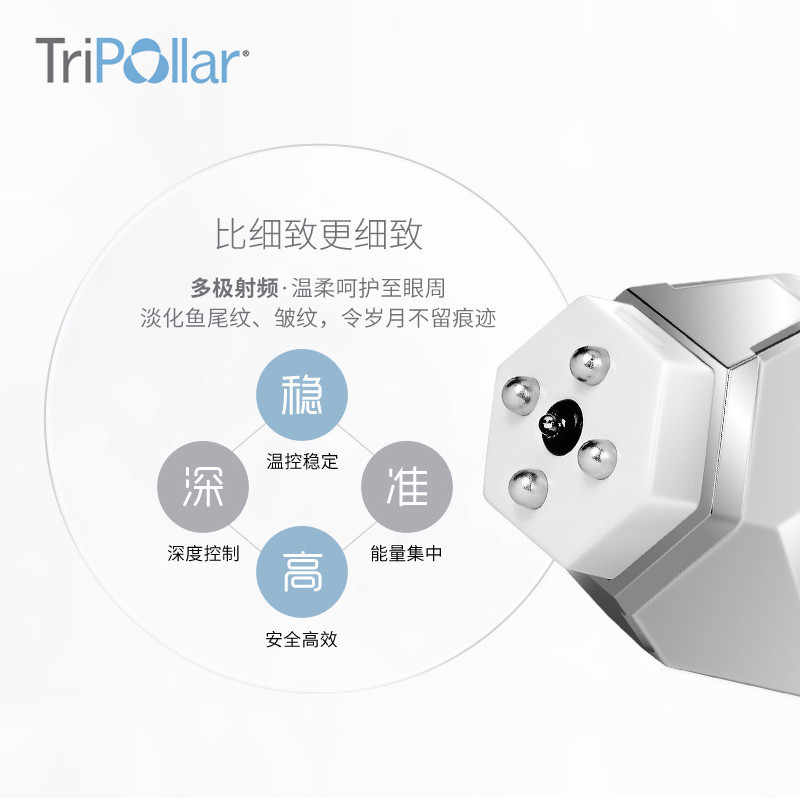 Tripollar Stop 以色列进口美容仪 家用电子射频美容仪 脸部提拉紧致祛皱淡纹射频美容器美颜仪仪器导入补水白色