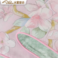水星家纺 全棉印花四件套 甜美春熙 床上用品被单被套床单床品套装 纯棉斜纹双人被套床单式4件套 1.5m/1.8米床