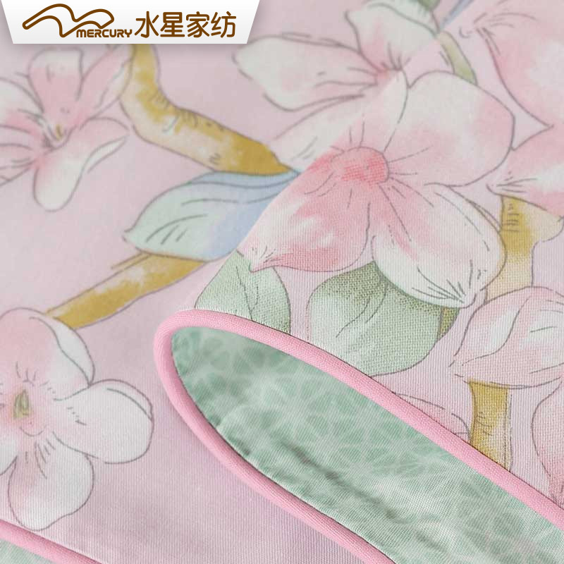 水星家纺 全棉印花四件套 甜美春熙 床上用品被单被套床单床品套装 纯棉斜纹双人被套床单式4件套 1.5m/1.8米床