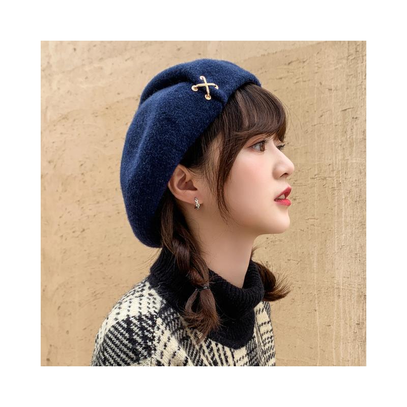 古威四超(guweisicao)帽子 贝雷帽子女春秋冬季毛呢