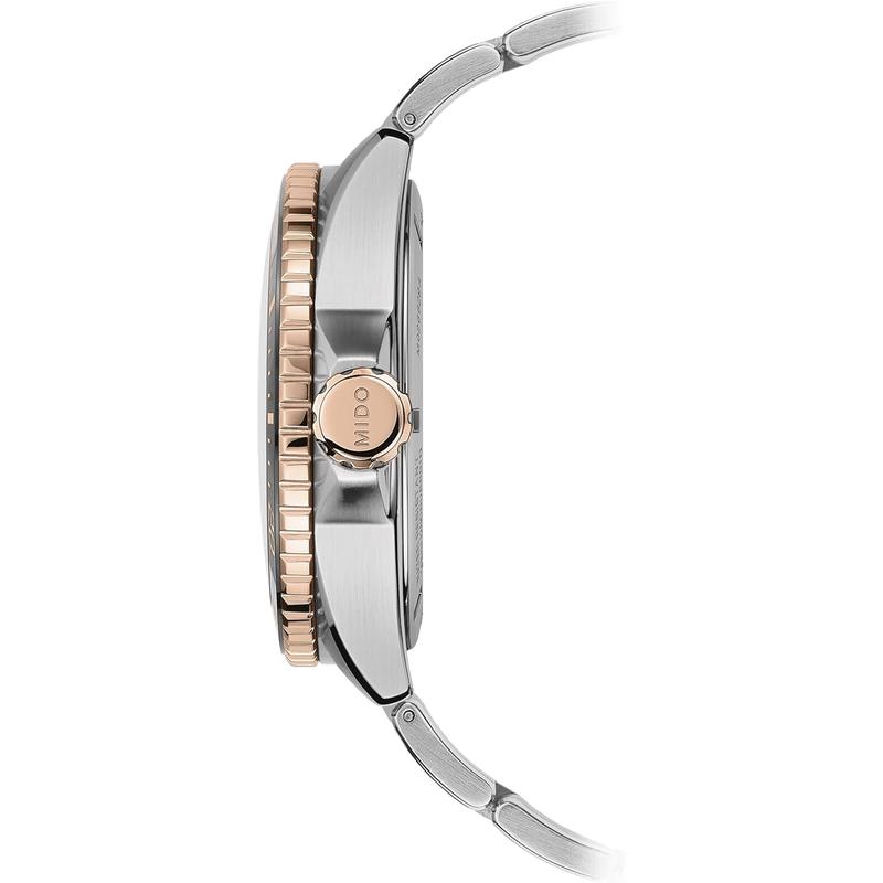 Mido男士自动潜水表mm黑盘设计双时区GMT功能耐磨陶瓷表圈高清大图