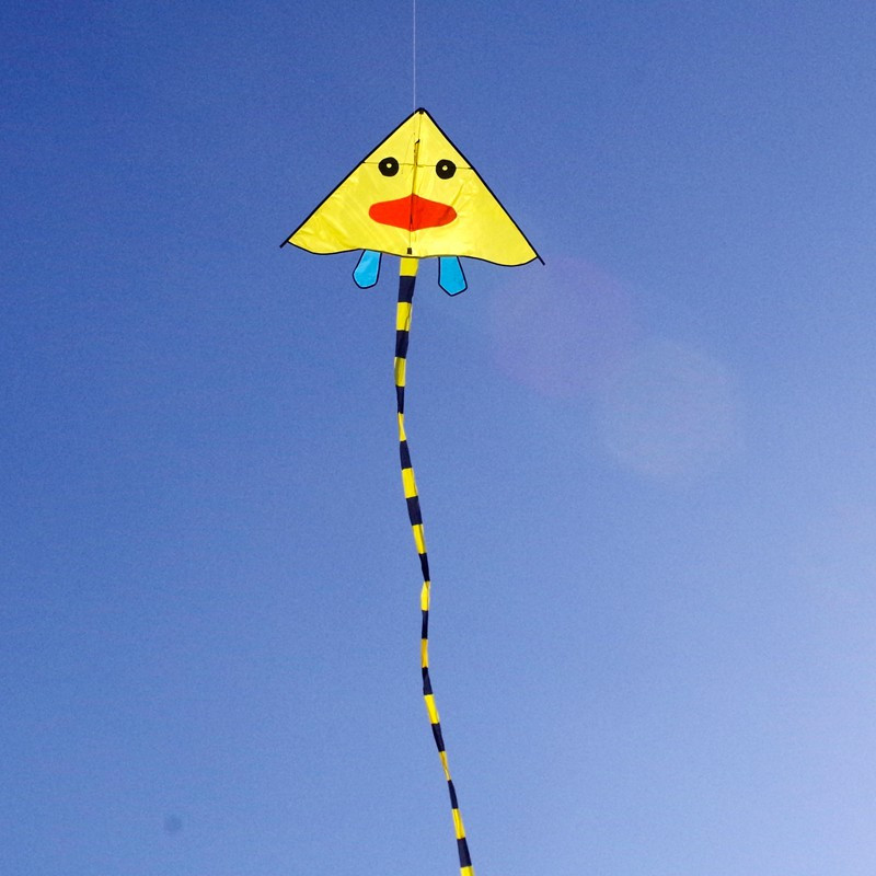 新款小鸭风筝儿童微风易飞三角初学者卡通 带长尾 创意 三维工匠 宽1