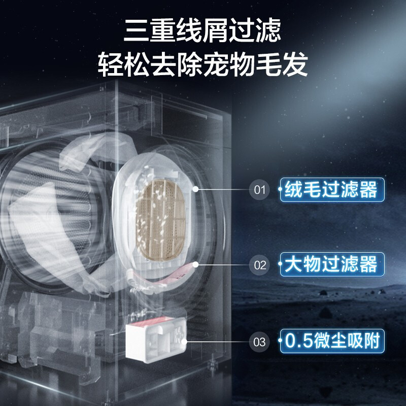松下 (Panasonic) 9KG大容量 双转子定频频热泵大风量烘干 40分钟快烘 五档干衣NH-EH900W