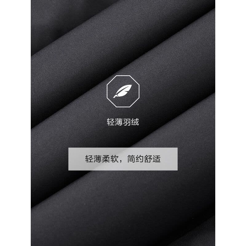 九牧王(JOEONE)鸭绒羽绒服冬季保暖御寒立领商务休闲轻羽绒易打理外套 修身版+黑色+JK5DV52817图片