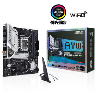 华硕B760M-AYW WIFI D5 哎呦喂主板 电竞游戏主板 全新盒装台式机电脑主板(支持英特尔13代CPU)单主板盒装