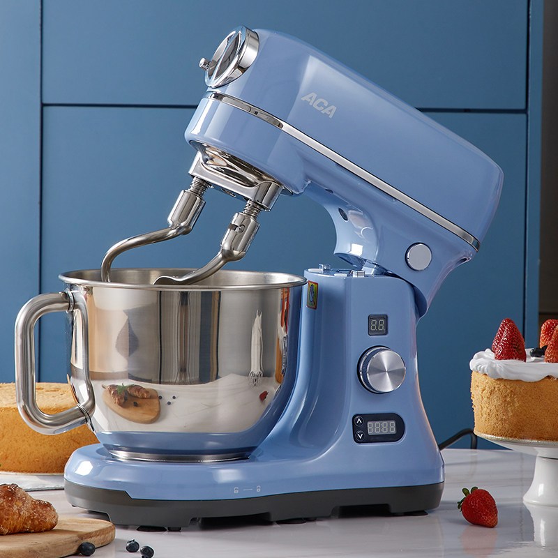 北美电器acaec600厨师机家用电子式全自动商用双刀和面揉面打蛋机灰