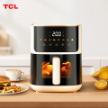 TCL小方墩可视空气炸锅5L电子彩屏触控低噪家用电炸锅实用小烤炉 象牙米 TKZ-D503A