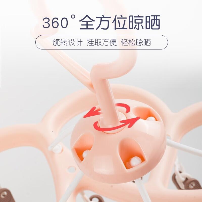 茶花(CHAHUA) 晾衣夹 衣架带夹子圆形晾衣架 晒袜子架(16夹子)袜架挂架 1只高清大图
