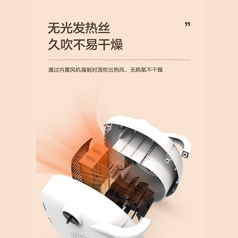 海尔(Haier)HN2016A暖风机 台卧两用 机械控制 无光低噪 小巧便携 安全节能 居浴两用 取暖器电暖气家用
