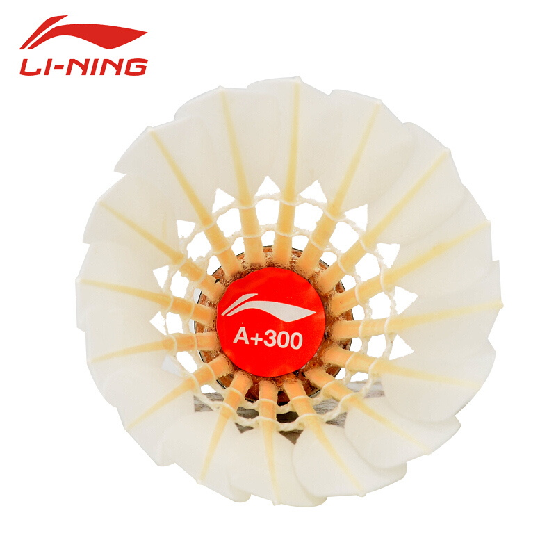 李宁 LI-NING 羽毛球耐打飞行稳定训练比赛用球 A+300[12只装 77速]耐打鹅毛球