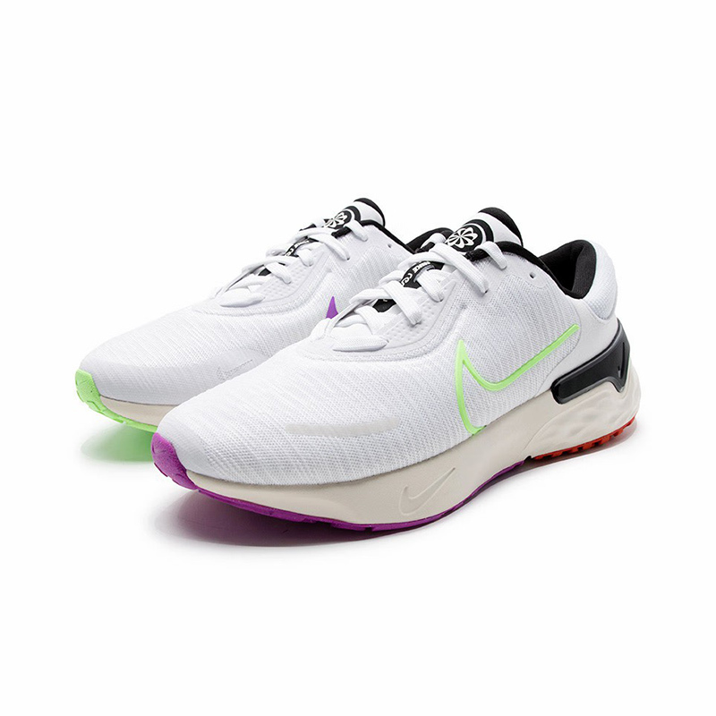 nike renew run 4 se 防滑耐磨 低帮 跑步鞋 男款 白绿 fj1048-100