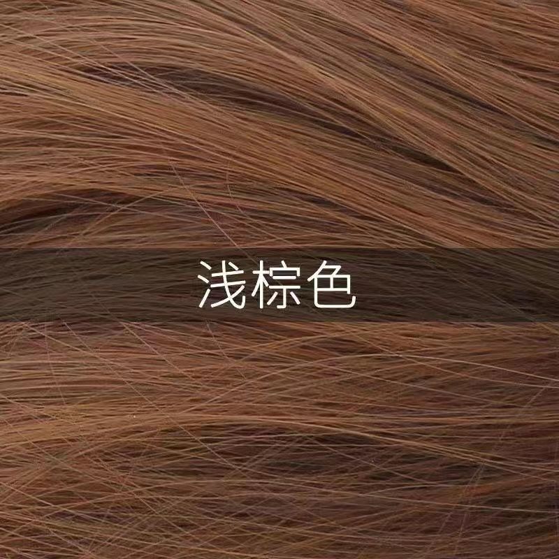 全真发毛毛虫发圈缠绕式丸子头盘发器假发女花苞头蓬松发饰 仿真发-毛毛虫[浅棕色]