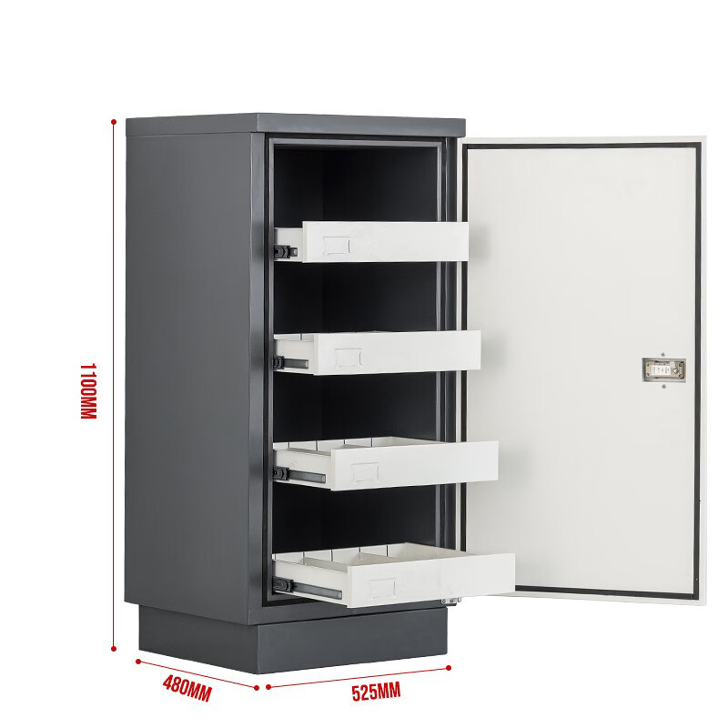 合祥源 防磁柜四抽 含机械密码锁 525*480*1100mm QX-WJG88 组高清大图